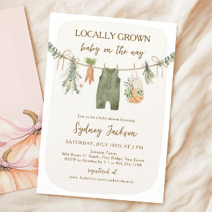 Locally Grown Farmer's Market Baby Shower Invitation