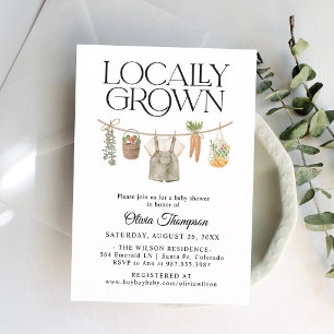 Locally Grown Farmers Market Baby Shower Invitation