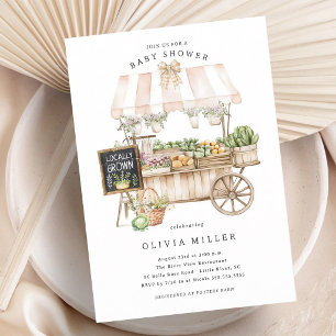 Locally Grown Farmers Market Baby Shower Invitation