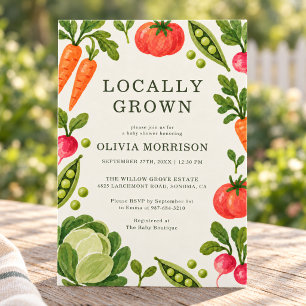Locally Grown Farmers Market Baby Shower Invitation
