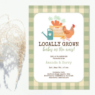 Locally Grown Farmers Market Baby Shower Invitation
