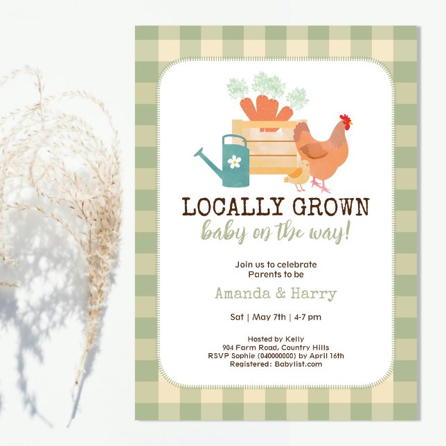 Locally Grown Farmers Market Baby Shower Invitation (Creator Uploaded)