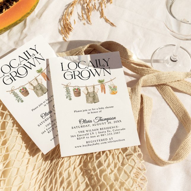 Locally Grown Farmers Market Baby Shower Invitation (Creator Uploaded)