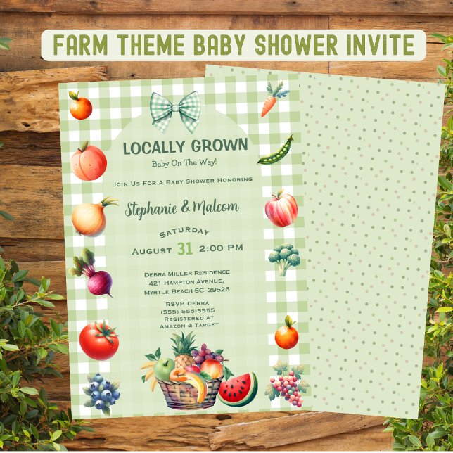 Locally Grown Farmers Market Baby Shower Invitation (Creator Uploaded)