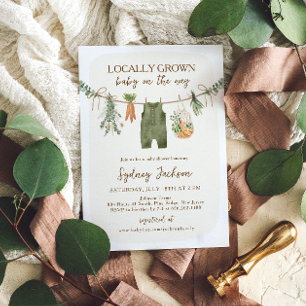 Locally Grown Farmer's Market Baby Shower Invitation