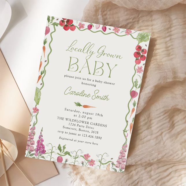 Locally Grown Farmers Market Baby Shower Invitation (Creator Uploaded)