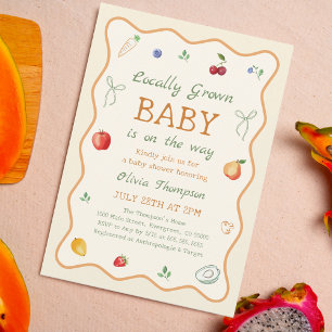 Locally Grown Farmers Market Baby Shower Invitation