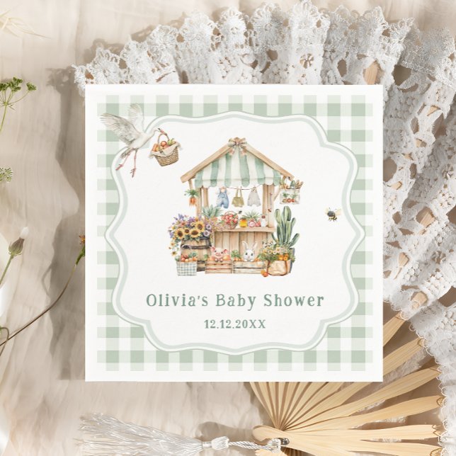 Locally Grown Farmers Market Baby Shower Napkin (Creator Uploaded)