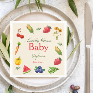 Locally Grown Farmers Market Baby Shower Napkin