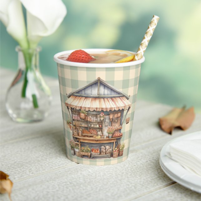 Locally Grown Farmer's Market Baby Shower Paper Cups (Insitu)