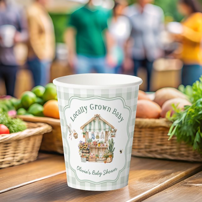 Locally Grown Farmers Market Baby Shower Paper Cups (Creator Uploaded)