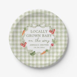 Locally Grown Farmer's Market Baby Shower Paper Plate