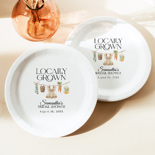Locally Grown Farmers Market Baby Shower Paper Plate
