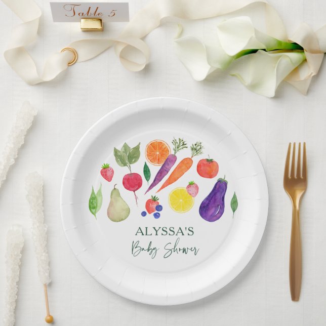 Locally Grown Farmers Market Baby Shower Paper Plate (Wedding)