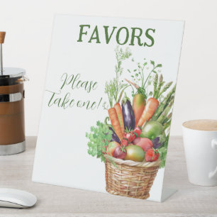 Locally Grown Farmer's Market Baby shower Pedestal Sign