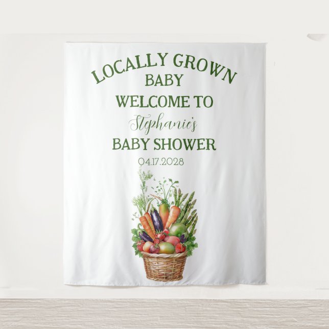 Locally Grown Farmer's Market Baby shower Tapestry (Front)