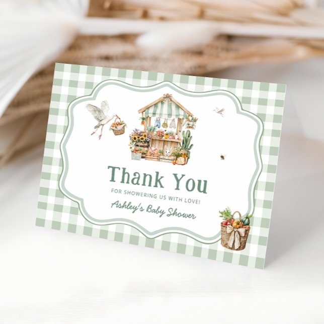 Locally Grown Farmers Market Baby Shower Thank You (Creator Uploaded)