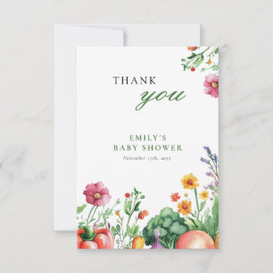 Locally Grown Farmers Market Baby Shower Thank You Card
