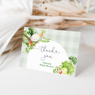 Locally grown Farmers market baby shower thank you Card