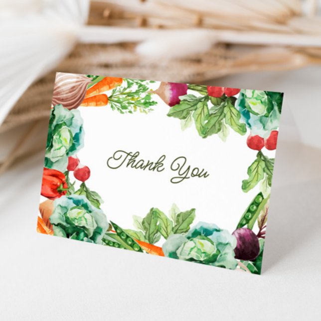 Locally Grown Farmers Market Baby Shower Thank You Card (Creator Uploaded)