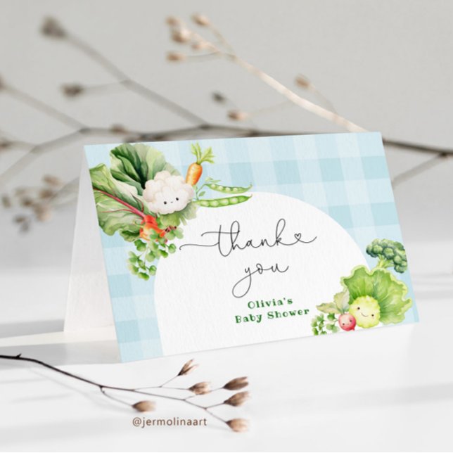 Locally grown Farmers market baby shower thank you Card (Creator Uploaded)