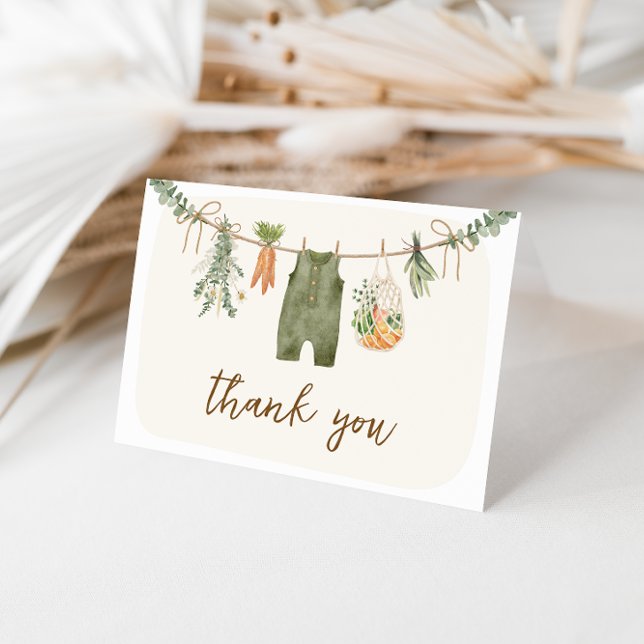 Locally Grown Farmer's Market Baby Shower Thank You Card (Creator Uploaded)