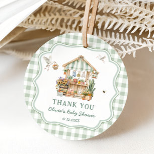 Locally Grown Farmers Market Baby Shower Thank you Favour Tags