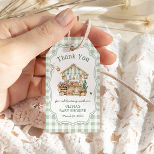 Locally Grown Farmers Market Baby Shower Thank You Gift Tags