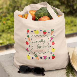 Locally Grown Farmer's Market Baby Shower Tote Bag