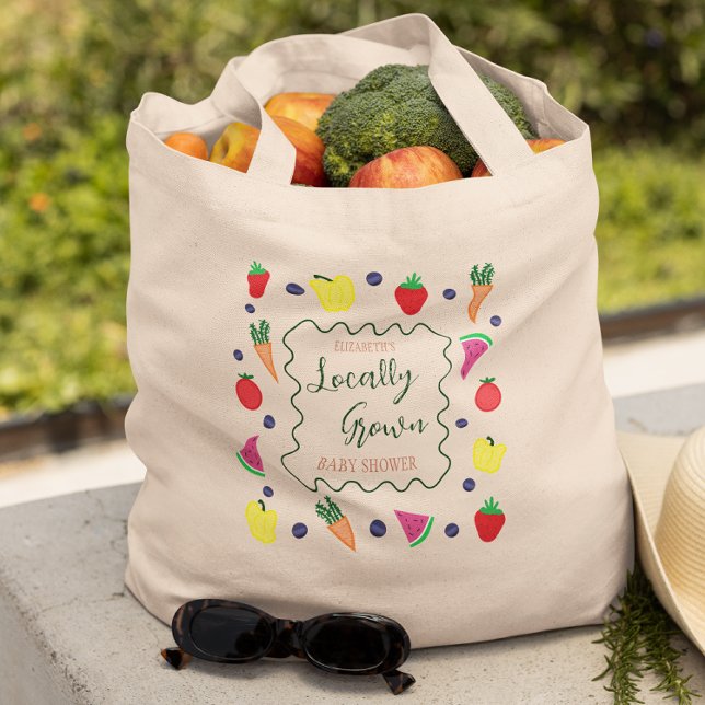 Locally Grown Farmer's Market Baby Shower Tote Bag (Creator Uploaded)