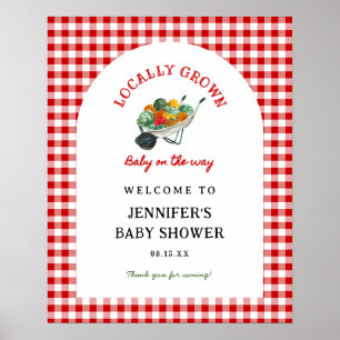 Locally Grown Farmer's Market Baby Shower Welcome Poster