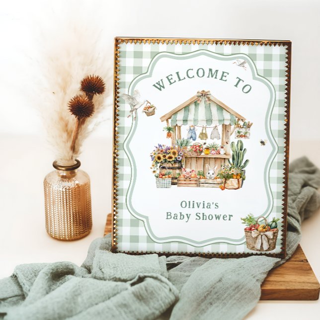 Locally Grown Farmers Market Baby Shower Welcome Poster (Creator Uploaded)