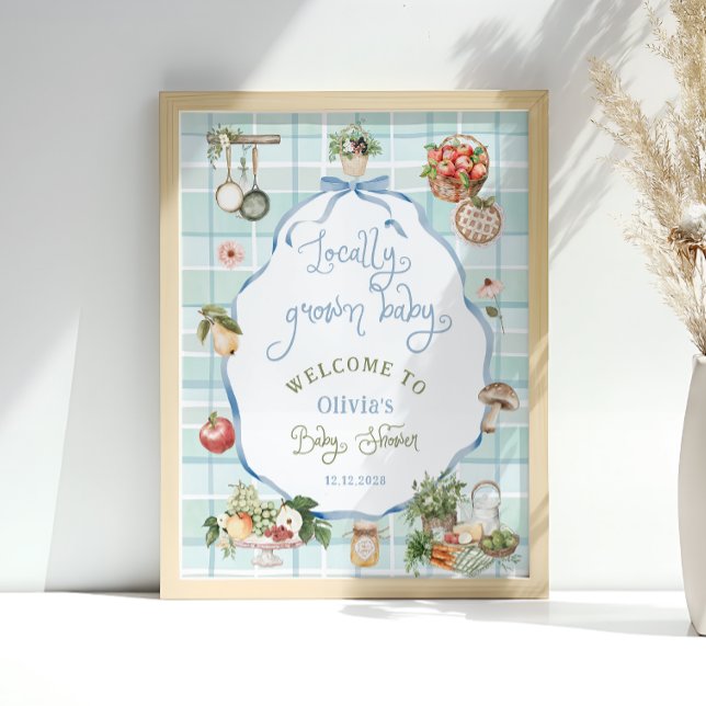 Locally Grown Farmers Market Baby Shower Welcome Poster (Creator Uploaded)