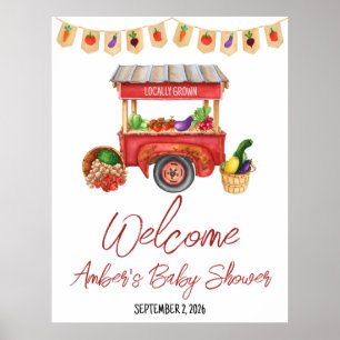 Locally Grown, Farmer's Market Baby Shower Welcome Poster