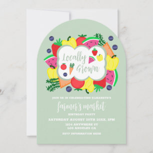 Locally Grown Farmer's Market Birthday Invitation