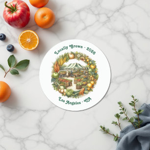 Locally Grown - Farmers Market Birthday Party Classic Round Sticker