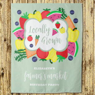 Locally Grown Farmer's Market Birthday Tapestry