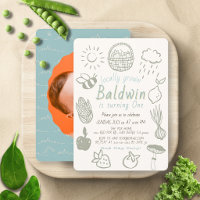 Locally Grown Farmers Market Blue 1st Birthday