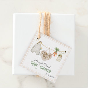 Locally Grown Farmers Market Boho Baby Shower Favour Tags