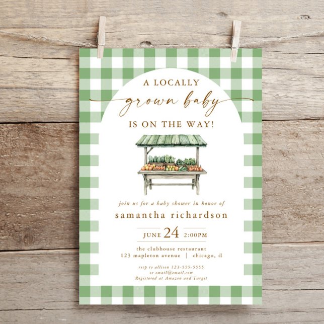 Locally grown farmers market boho baby shower invitation (Creator Uploaded)