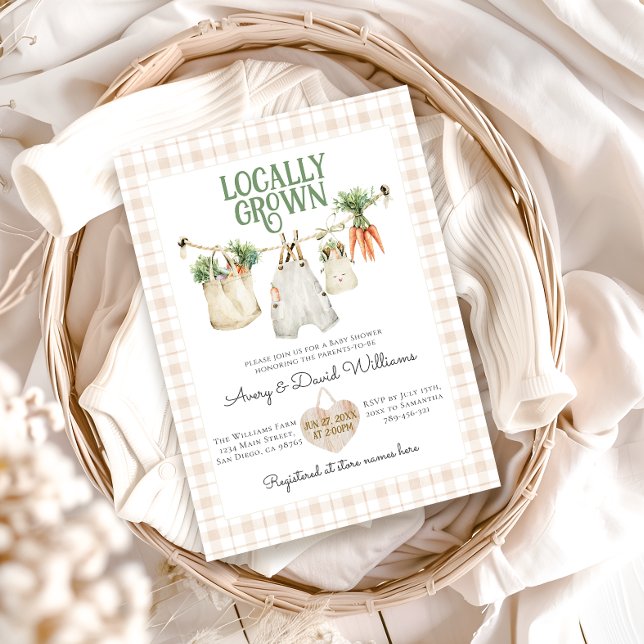 Locally Grown Farmers Market Boho Baby Shower Invitation (Creator Uploaded)