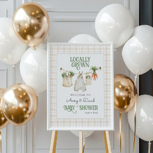 Locally Grown Farmers Market Boho Baby Shower Poster