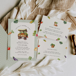 Locally Grown Farmers Market Country Baby Shower Invitation