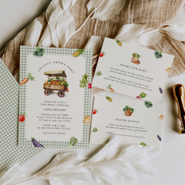 Locally Grown Farmers Market Country Baby Shower Invitation (Creator Uploaded)