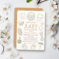 Locally Grown Farmers Market Doodle Baby Shower
