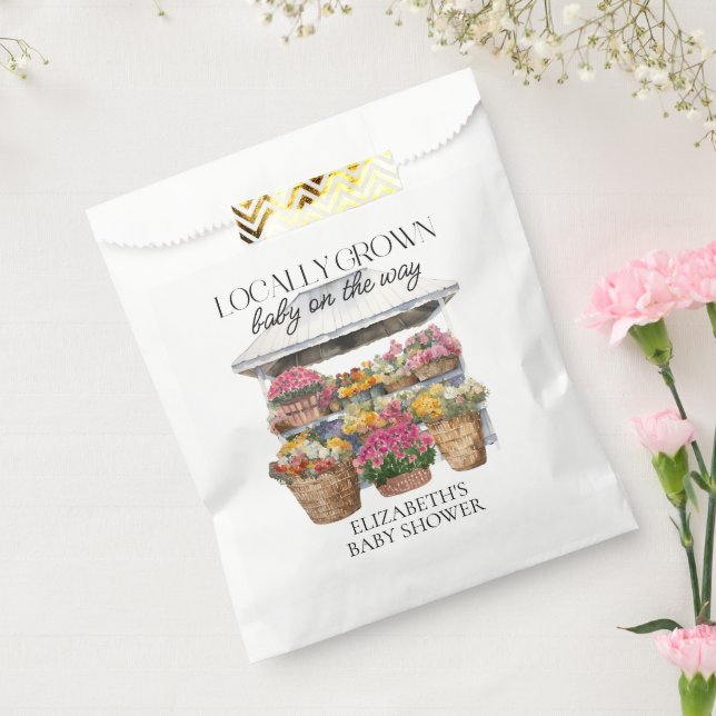 Locally Grown Farmer's Market Floral Baby Shower  Favour Bags (Sealed)