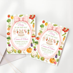 Locally Grown Farmer's Market Girl Baby Shower Invitation