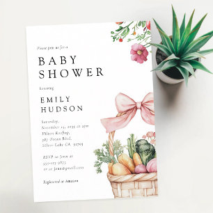 Locally Grown Farmers Market Girl Baby Shower Invitation
