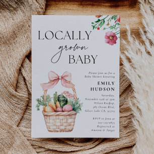 Locally Grown Farmers Market Girl Baby Shower Invitation