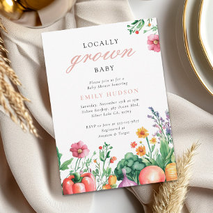 Locally Grown Farmers Market Girl Baby Shower Invitation